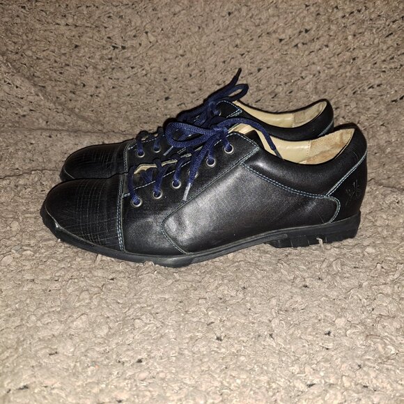 JOHN FLUEVOG-Know The Future Decide Well Today-Black Leather-Lace Up-Sz 11-EX - Picture 2 of 9